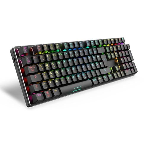 Sharkoon Skiller Sgk36w, Teclado De Juegos Negro, De-Layout, Huano Red 4044951040483