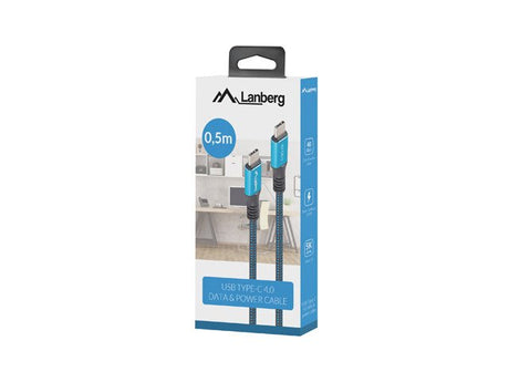 EAN 5901969436730 - Lanberg CA-CMCM-45CU-0005-BK cable USB USB4 Gen 2x2 0,5 m USB C Negro, Azul imagen 6