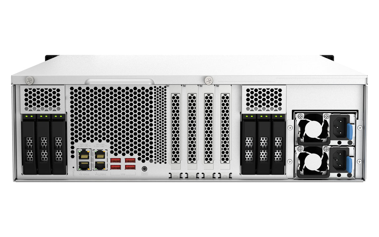 EAN 4711103082263 - QNAP TS-H2287XU-RP NAS Bastidor (3U) Intel Xeon E E-2378 64 GB DDR4 0 TB QuTS hero Negro, Blanco imagen 6