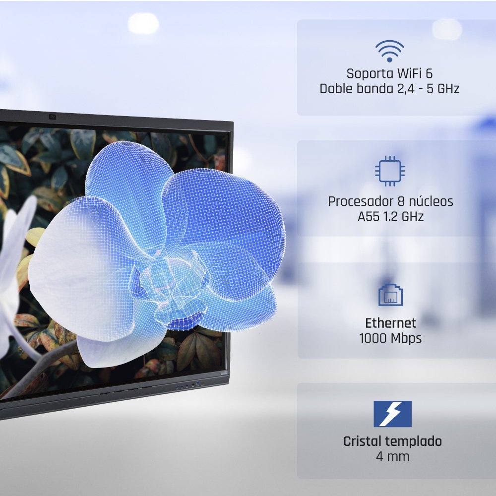 EAN 8435364318805 - iggual Orchid 65" Panel plano interactivo 165,1 cm (65") LED Wifi 400 cd / m² 4K Ultra HD Negro Pantalla  imagen 8