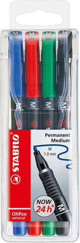 Stabilo - 4 Rotuladores Ohpen - Tinta Permanente - Punto Medio 1.0