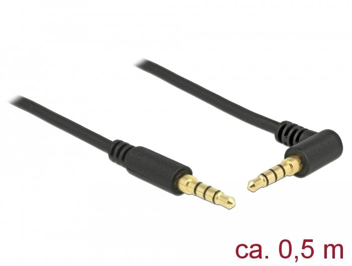 Delock 85607 Cable De Audio 3.5mm 4pin-St > St  0,50m Acodado Negro
