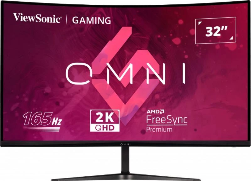 Viewsonic Omni Gaming Vx3218c-2k - Led Monitor - Gaming - Curved - 32 [31.5 Viewable] - 2560 X 1440 Qhd @ 165 Hz - Va - 250 Cd/M² - 1 Ms - Hdmi, Displayport - Speakers
