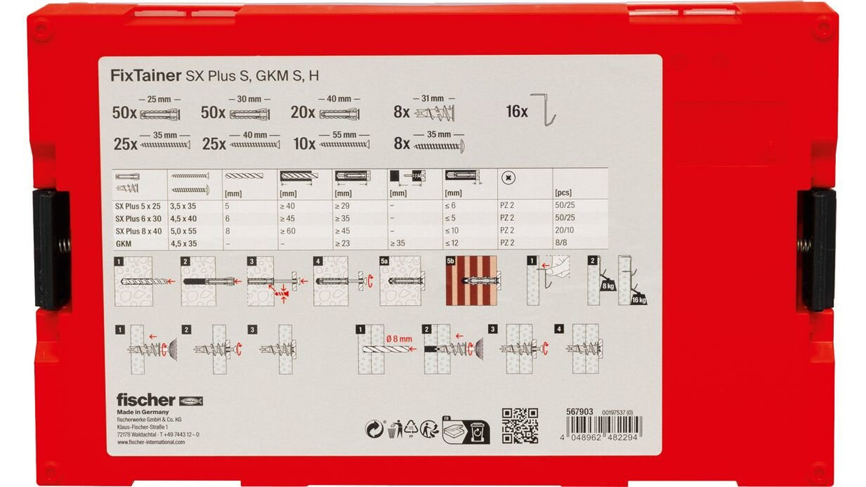 Fischer Fixtainer Sx Plus 567903, Pasador Gris Claro