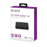 Ewent Splitter Activo Hdmi  De 1 A 2, Soorta 4k A 30hz ,Usb Powered