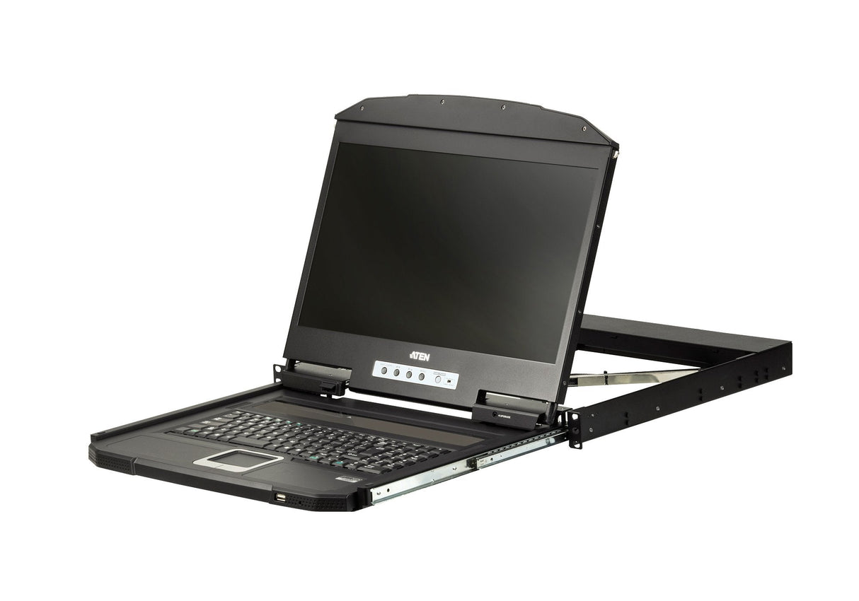 Aten Consola Lcd Panorámica Single Rail De Fondo Reducido (Hdmi, Usb)