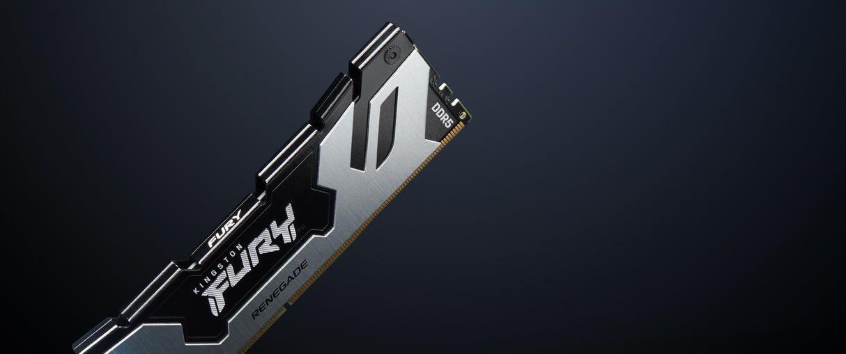Kingston Fury Dimm 24 Gb Ddr5-8000, Ram Plateado/Negro, Kf580c38rs-24, Renegade, Intel Xmp Kf580c38rs-24