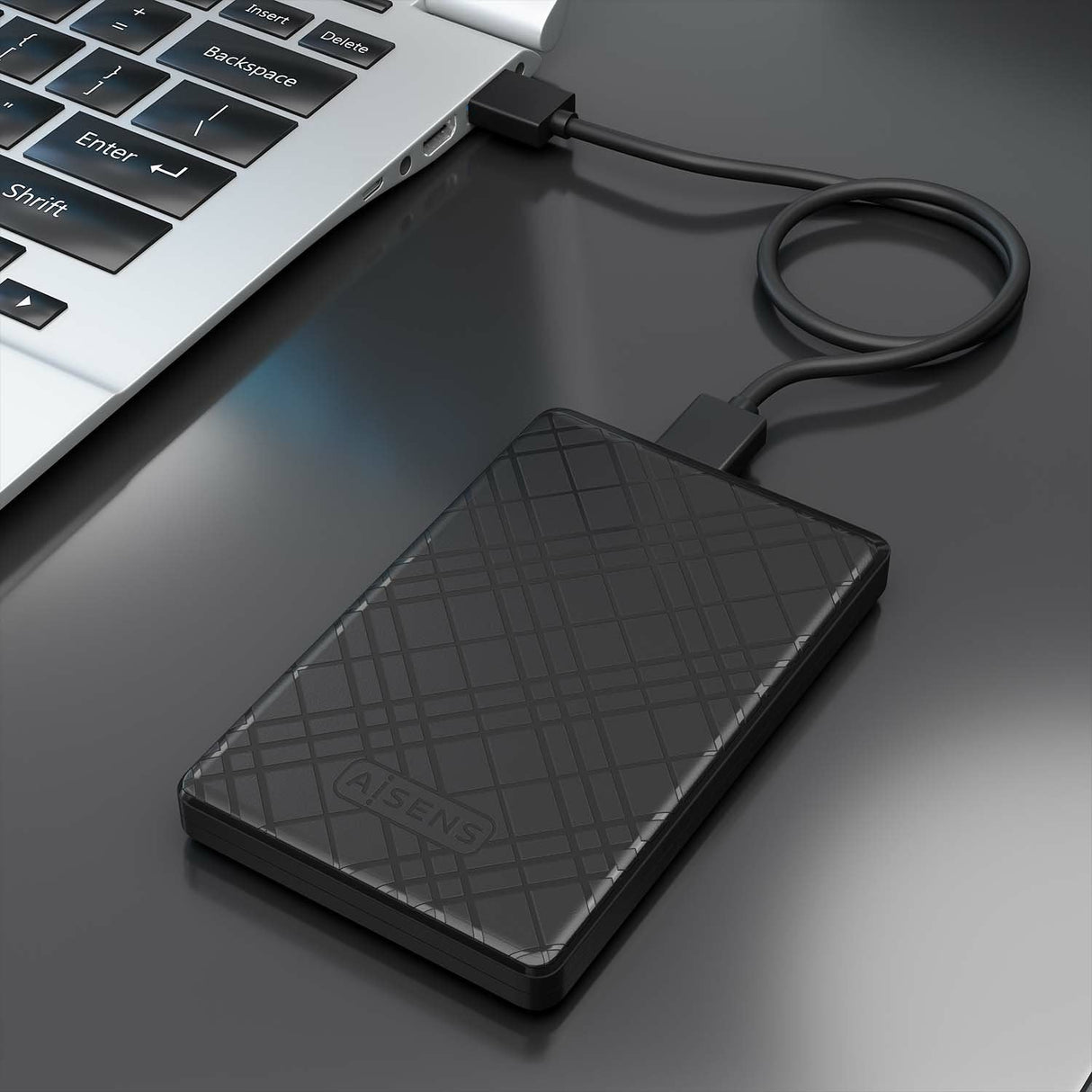 Aisens Caja Externa 2,5" 9.5mm Sata A Usb 3.0/Usb3.1 Gen1, Negra Ase-2522b