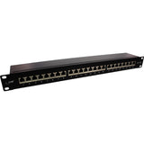 Patch Panel Inline 19" Cat.6a 24 Puertos 1u Negro Ral 9005