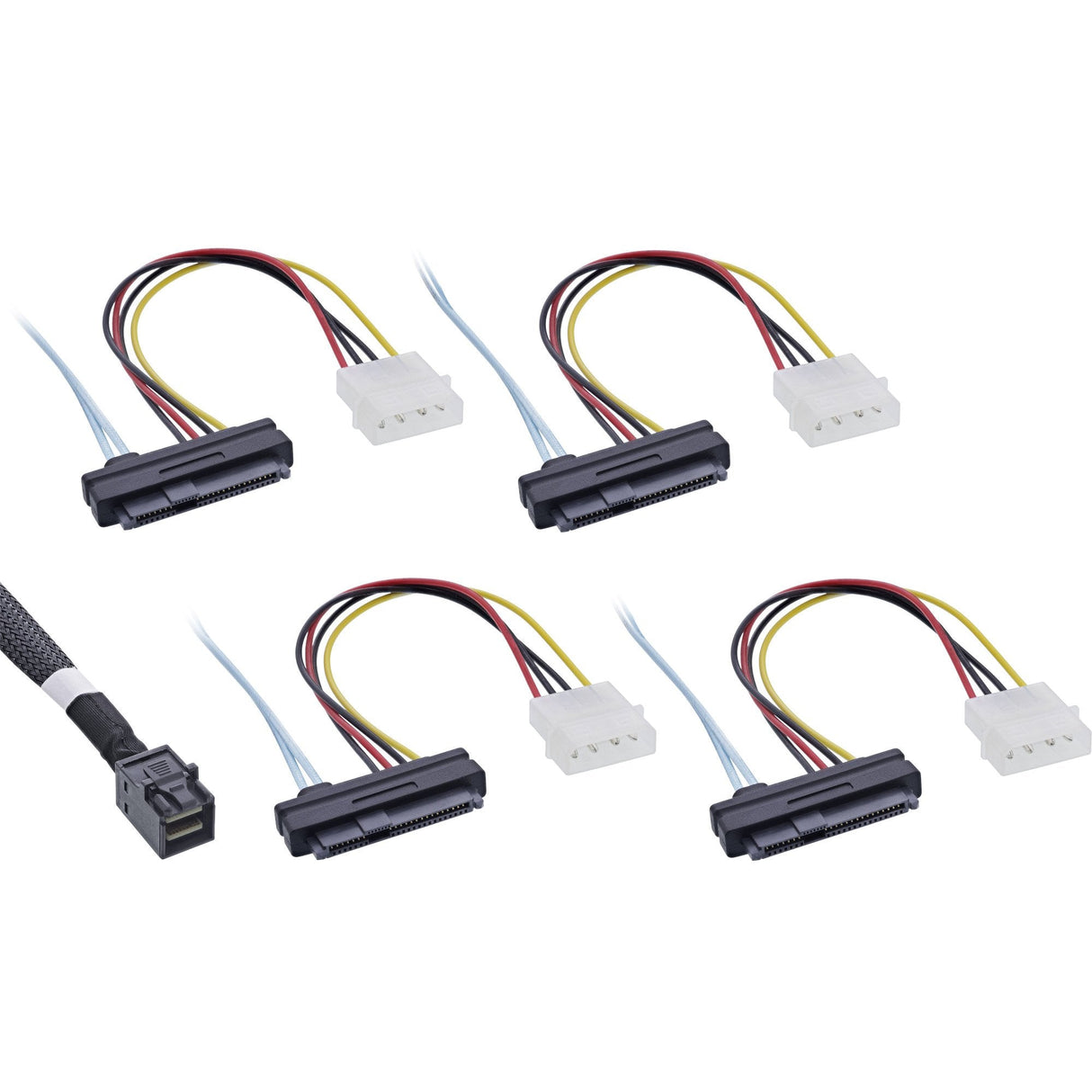 Cable Inline Mini Sas Hd Sff-8643 A 4x Sff-8482 + Alimentación 1m