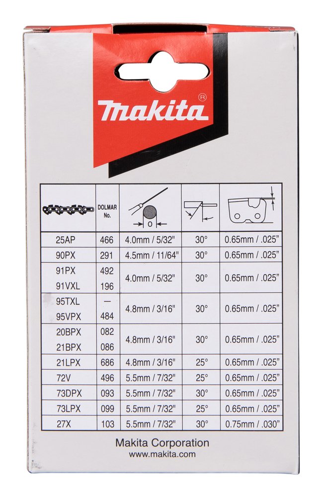 Makita 191h00-0 Cadena De Sierra 25cm 1,1mm 3/8   Hm