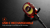 Linterna Frontal Recargable Mycro550+, Roja 550 Lm