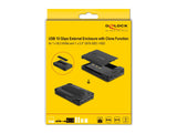 Delock 42020 Caja Esterna Usb Type-C Para 1 X Unidad Ssd M.2 Nvme + 1 X Unidad Ssd / Hdd Sata De 2.5? Con Función De Clonación.