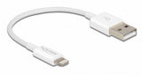 Delock Cable De Carga Y Datos Usb Para Iphone , Ipad , Ipod  Blanco 15 Cm