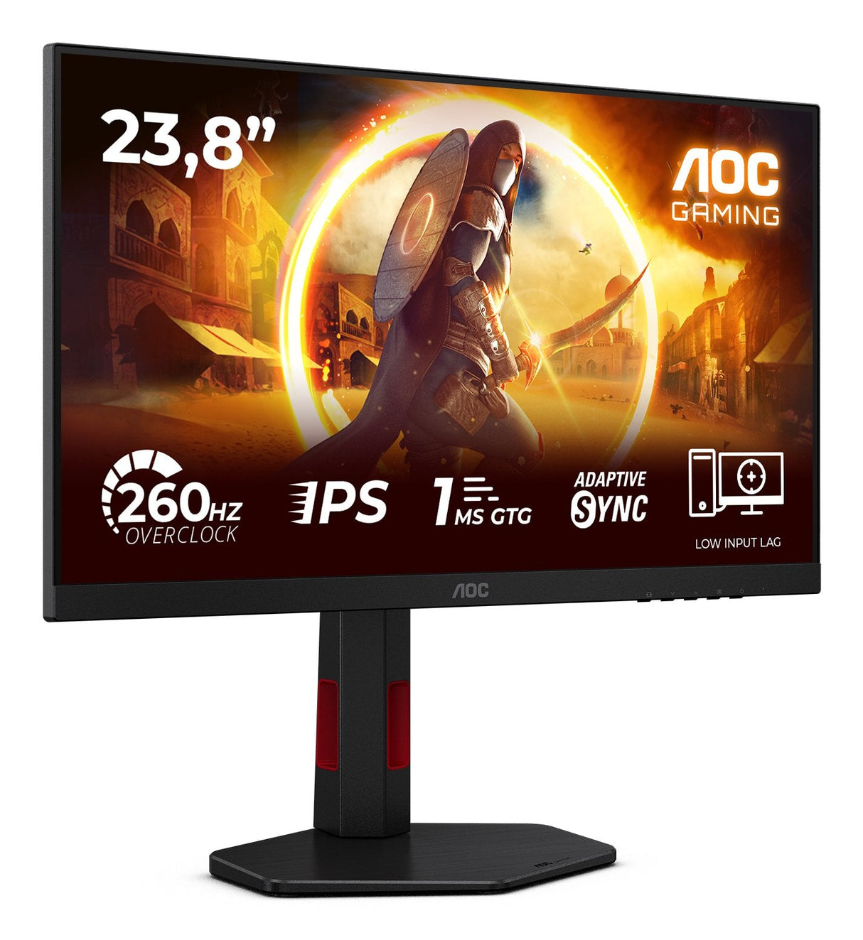 Monitor Aoc 24g4zr Gaming 23.8" 16:9 Fast Ips 260hz 1920x1080 Has 130mm 2xhdmi 2.0 Dp 1.4