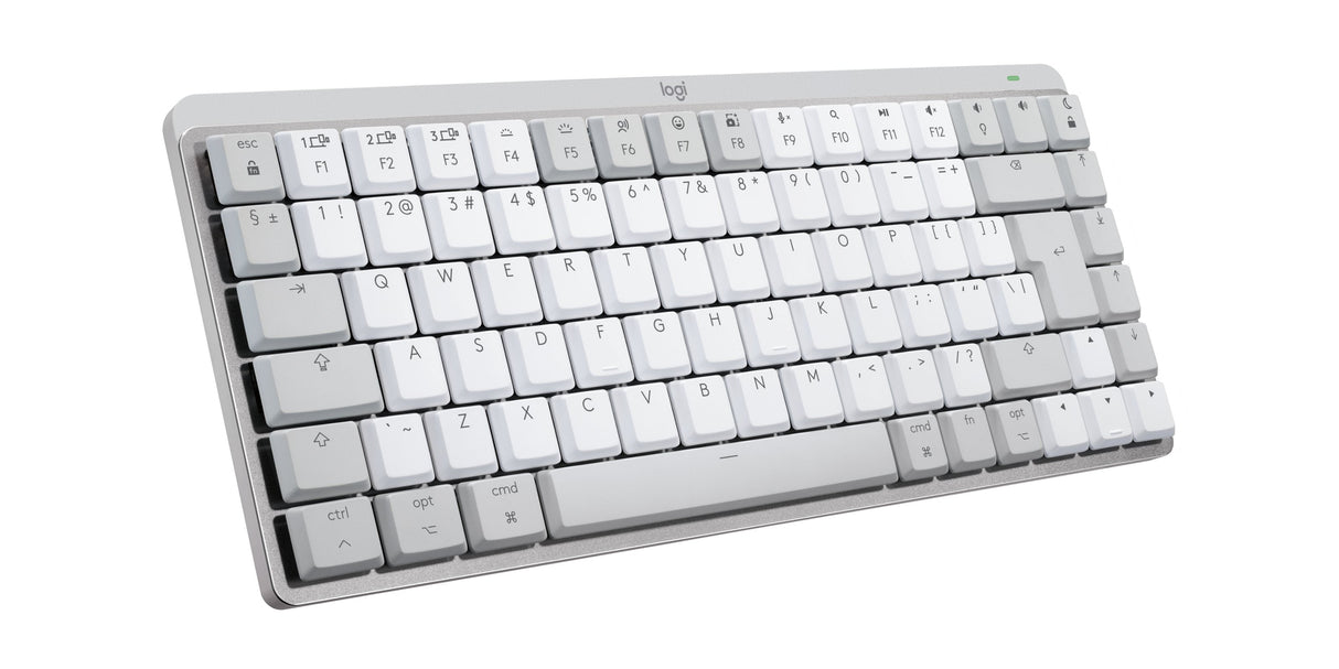 Teclado Ingles Logitech Mx Mini Mechanical For Mac Bluetooth Qwerty Internacional De Ee.Uu. Gris, Blanco