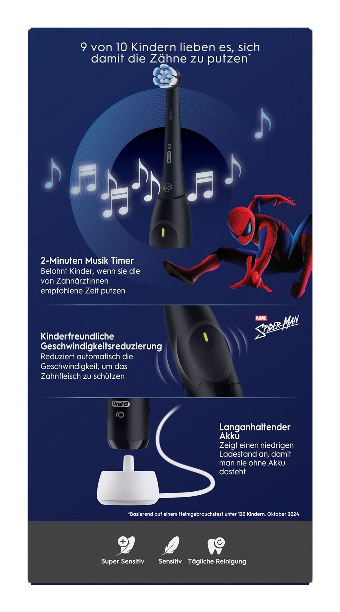 Oral-B Cepillo De Dientes 932820 / Io Kids Spiderman 6+ Mit Etui Negro