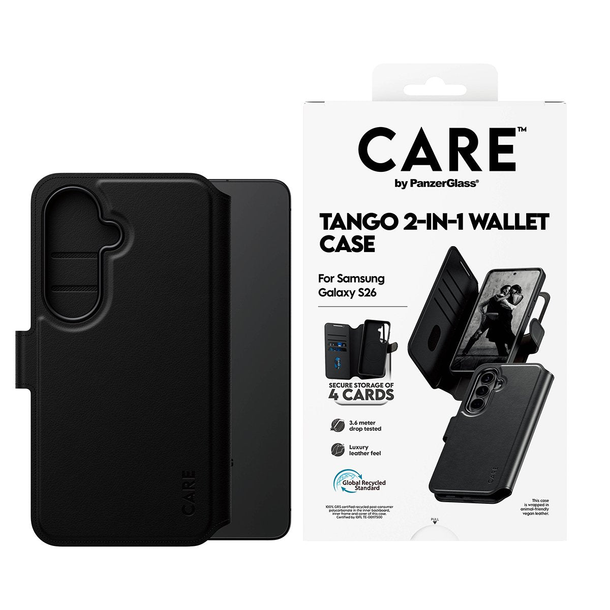 Panzerglass Care By ® Case Tango 2-In-1 Wallet M. Qi Samsung Galaxy S26, Cover, Samsung, Samsung - Galaxy S26, Transparent