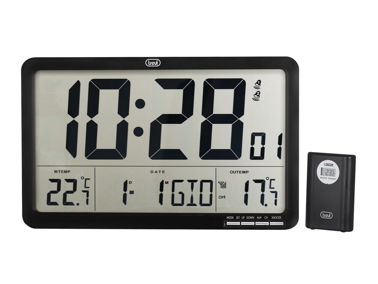 Radio Controlled Digital Wall Clock With External Sensor Trevi Om 3560 Rc