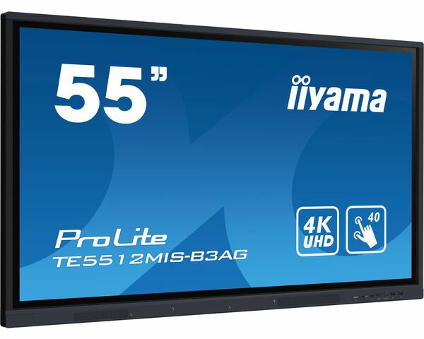 Iiyama Te5512mis-B3ag 55" Iiware10 Android 11 40-Points Puretouch Ir With Zero Bonding 3840x2160 Uhd Ips Panel Metal Housing