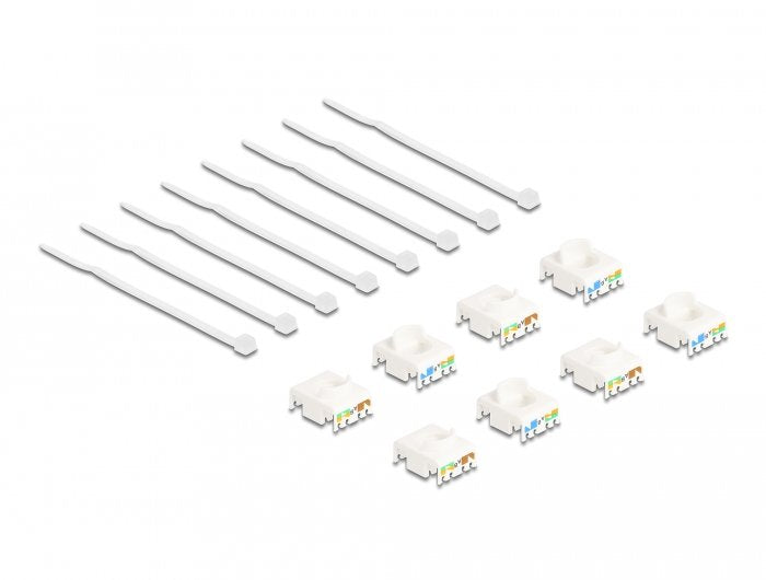 Delock 87896 Módulo Keystone Rj45 Hembra A Lsa Cat.6a Montaje Sin Herramientas Colores Surtidos Juego 8 Piezas