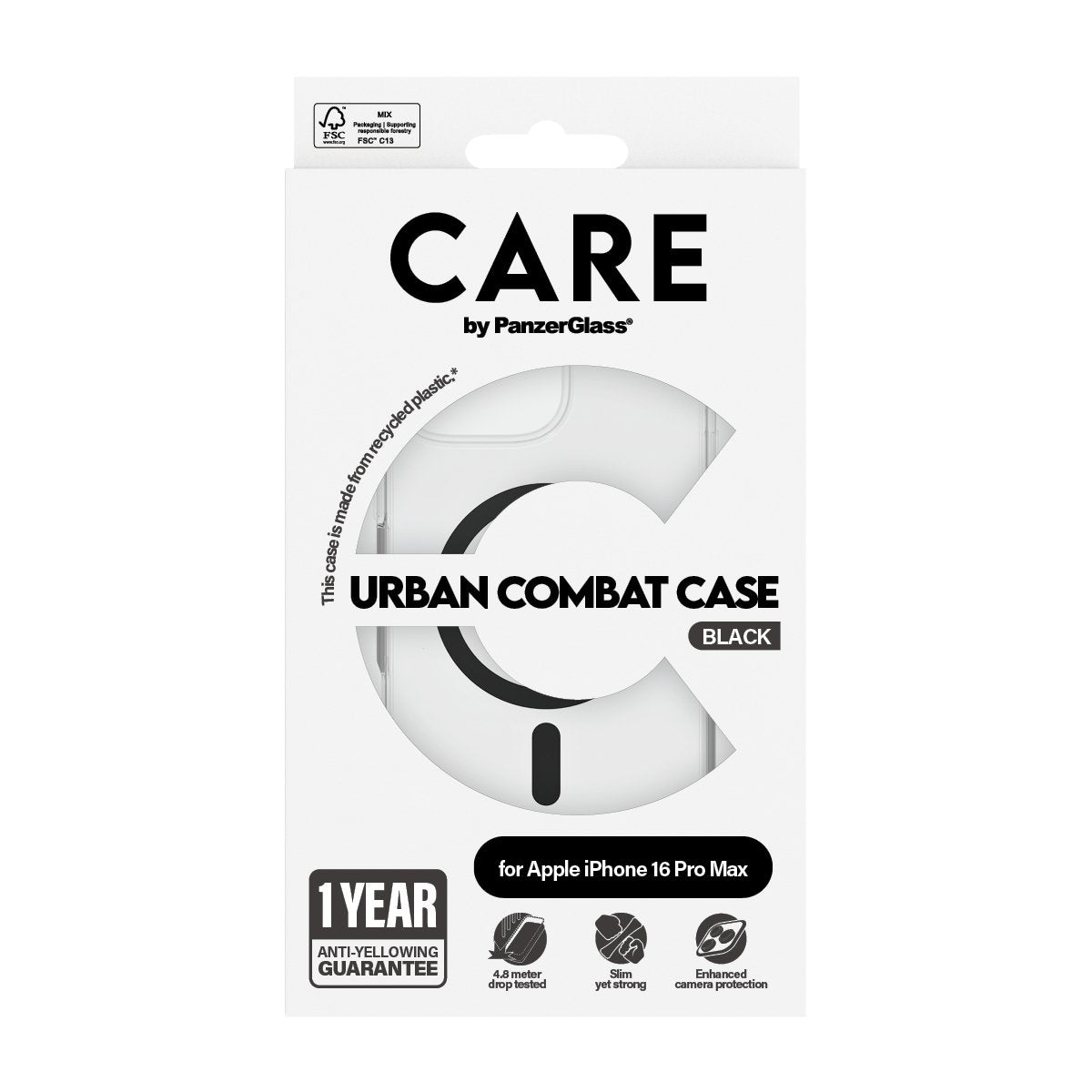 EAN 5715685004148 - PanzerGlass CARE™ by ® Urban Combat Case Transparent w. Black MagSafe iPhone 16 Pro Max funda para teléfo imagen 3