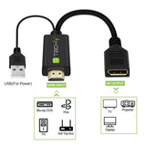 Techly Icoc Hdmi-Dp12a Adaptador Hdmi A Displayport Con Alimentación Usb 4k*30hz M/F