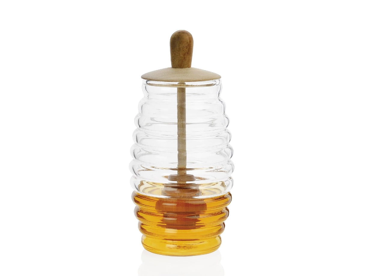 Tarro Miel Vidrio/Mad Ø5,5x15,5cm Ms66068 Andrea House