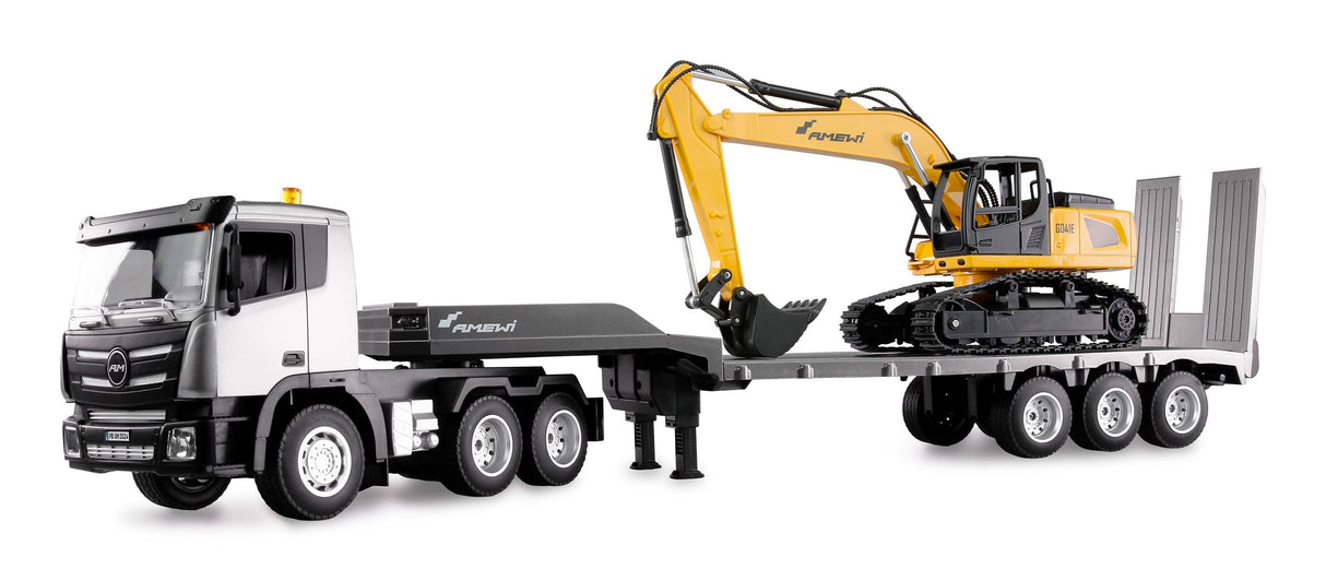 Amewi 2-In-1 Tieflader Bagger-Set G836e G041e 1:24 Rtr