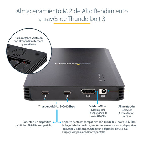 EAN 0065030886406 - StarTech.com M2E4BTB3 caja para disco duro externo Caja externa para unidad de estado sólido (SSD) Negro imagen 10