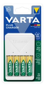 Cargador Pilas Varta Plug Charger Incluye 4x Aa 2100mah