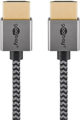 Goobay Plus Slim High-Speed-Hdmi-Cable Mit Ethernet, 8k @ 60hz (Gris, 2 Meter) 75758