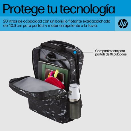 EAN 0197192501252 - HP Campus XL Marble Stone Backpack mochila Mochila informal Negro, Gris Poliéster, Poliespuma imagen 8
