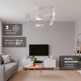 Ventilador De Techo Grunkel Skyeasy52 30w 3 Aspas 132cm 6 Velocidades