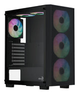 Caja Atx Aerocool B509a Flow Argb Cristal Templado Negro