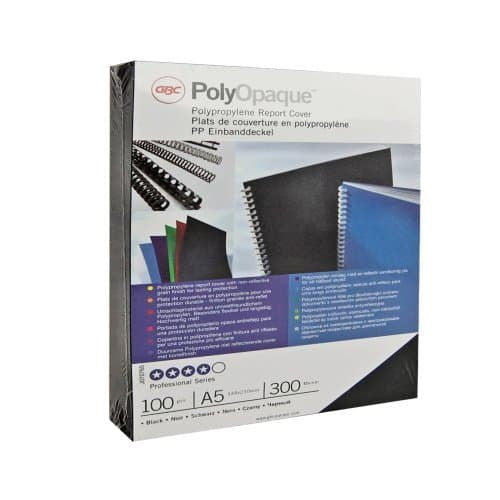 Gbc Tapa Encuadernación Polyclearview 300 Micras A4 Polipropileno Negro Mate Paquete De 100