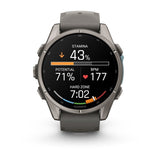 Garmin Fenix 9 Titanio Con Correa De Silicona En Gris Smartwatch 43mm