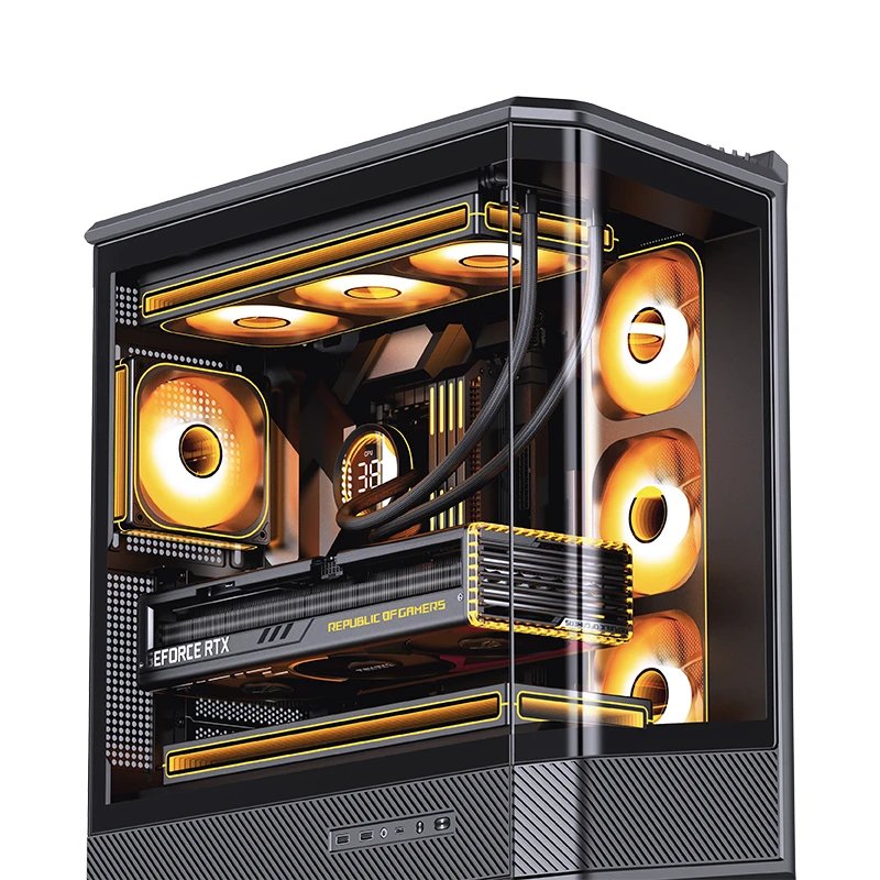 Jonsbo D400 Pc-Gehäuse, Midi Tower, Atx, Tempered Glass - Schwarz