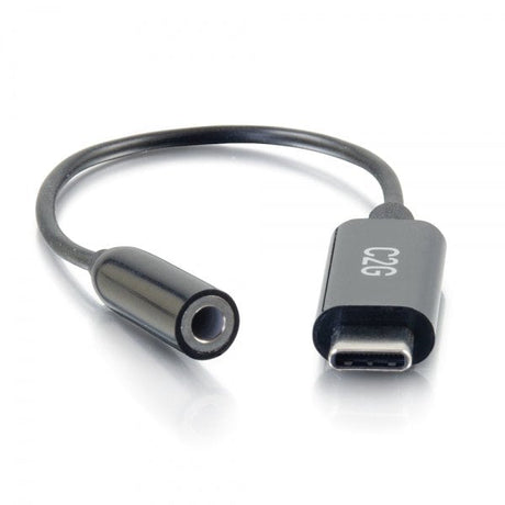 EAN 0757120544265 - C2G 54426 cable de teléfono móvil Negro 0,09 m USB-C 3,5 mm imagen 2