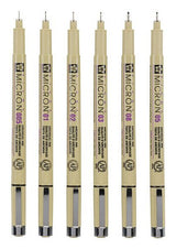 Talens Sakura Rotuladores Permanentes Pigma Micron Fineliner Estuche De 6 Negro