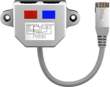 Cat T-Adapter 1x Ethernet + 1x Isdn Grau