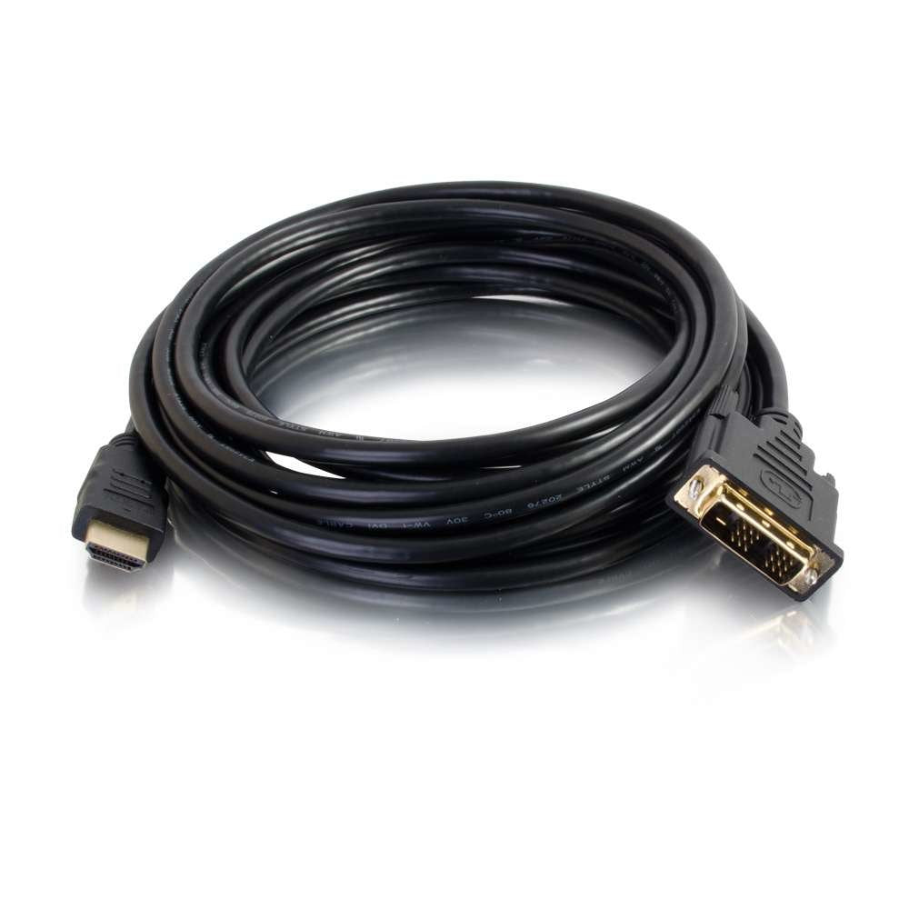 C2g 1.5m (5ft) Hdmi To Dvi Cable Hdmi To Dvi-D Adapter Cable 1080p Cable Adaptador Dvi-D Macho A Hdmi Macho 1.5 M Blindado Negro