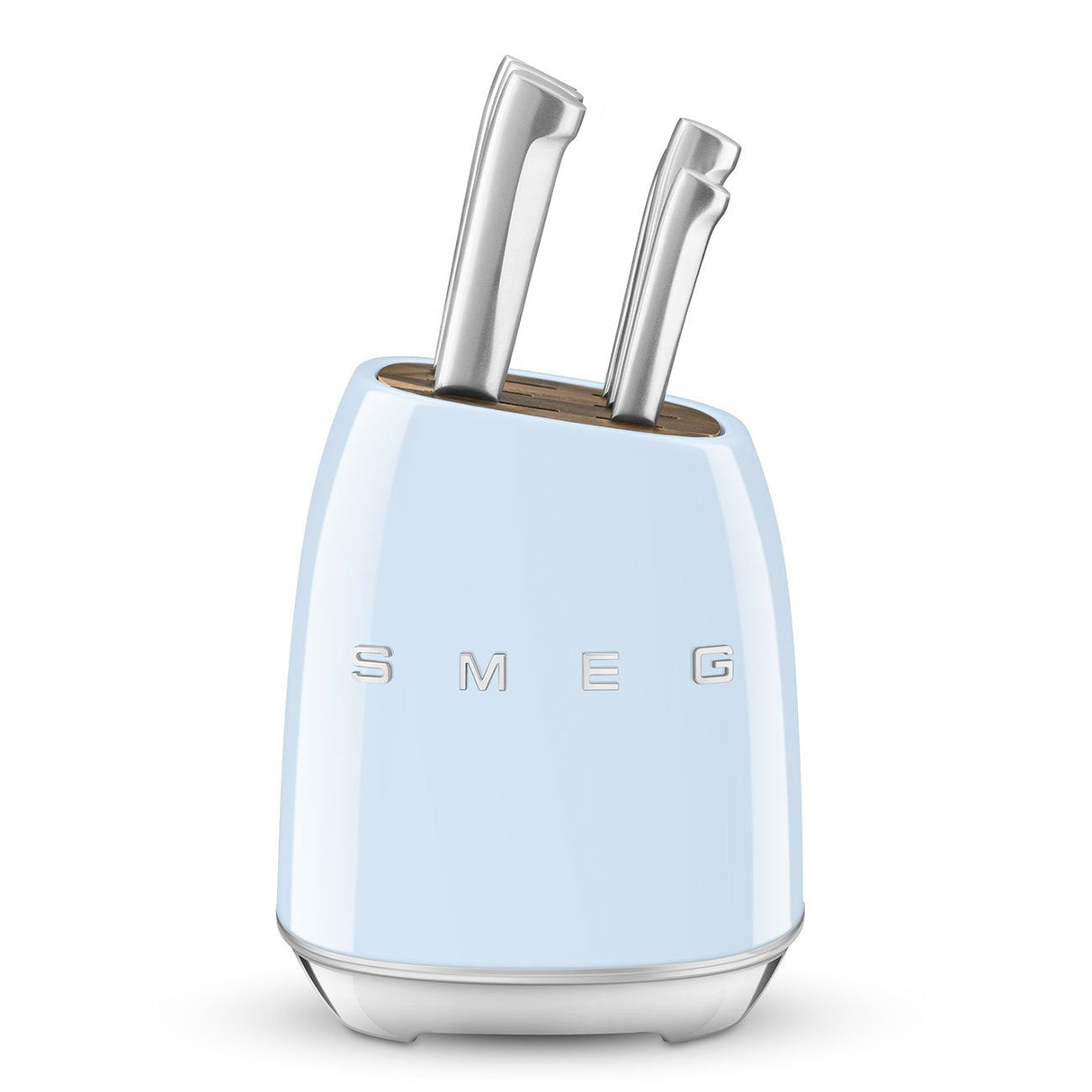 EAN 8017709344207 - Smeg KBSF02PB taco para cuchillos Bloque con ranuras para cuchillos Plástico, Acero inoxidable, Madera Az imagen 1