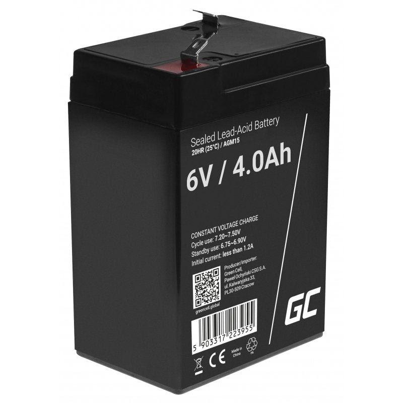 Green Cell Agm15 Batería Para Sistema Ups Sealed Lead Acid (Vrla) 6 V 4 Ah