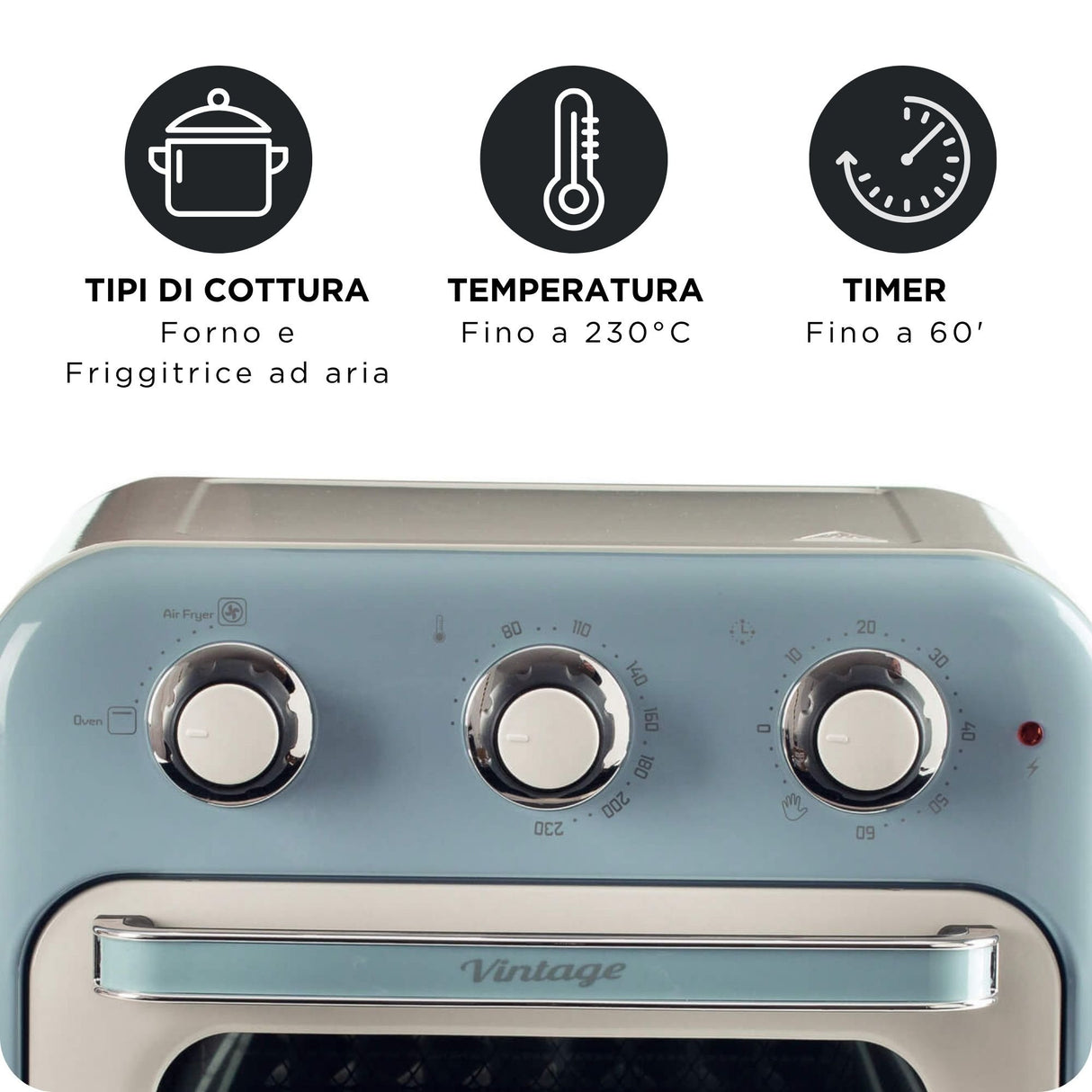 EAN 8003705122451 - Ariete 4632/05 Sencillo 16 L Independiente 1400 W Freidora de aire caliente Azul claro imagen 6