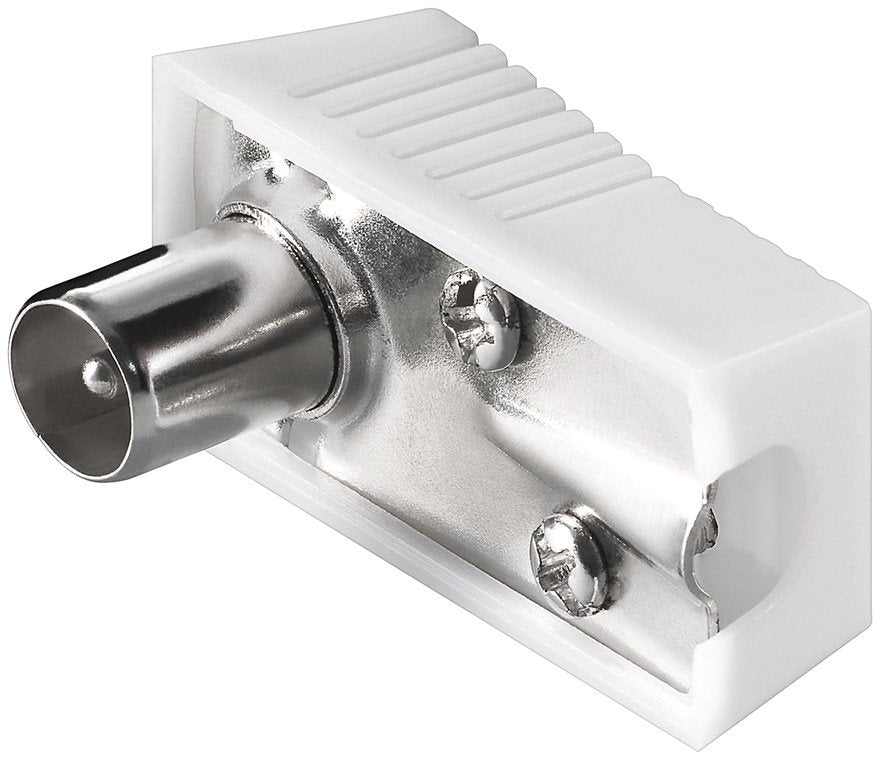 Coax Angle Plug (Plastic) With Screw Fixing - For Connection
