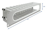 Delock 19? 2 He Cablemanagement Rangierpanel Mit Öffnung Und Kantenschutz Grau