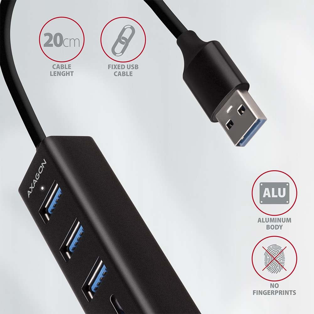 EAN 8595247905581 - Axagon HMA-CR3A base para portátil y replicador de puertos Alámbrico USB 3.2 Gen 1 (3.1 Gen 1) Type-A Neg imagen 5