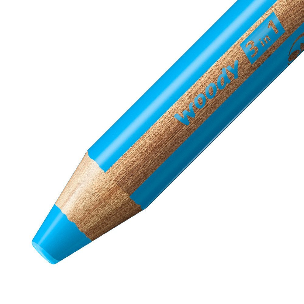 Stabilo Lápices De Colores Woody 3 En 1 Estuche De 5 Azul Cyan