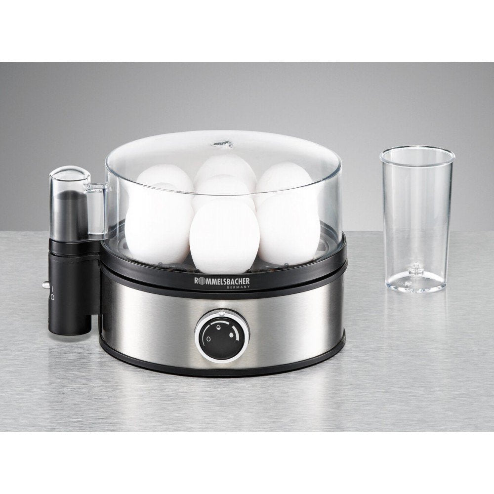 Cuecehuevos Rommelsbacher Er 400, 7 Huevos 400 W Negro, Acero Inoxidable, Transparente